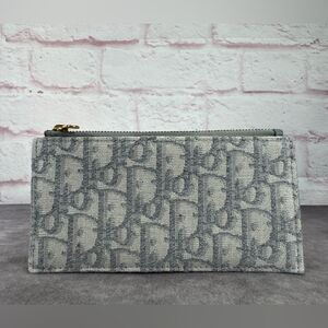 Dior Gray Oblique Jacquard Monogram Pouch